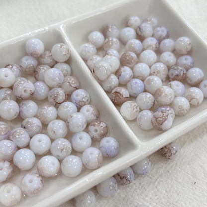 Czech Glass Beads Round 8mm Ink Painting Gradient Pastel 100pcs 13