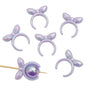 Painted Bow Tie Acrylic Beads 25x27mm Glossy Colors 8pcs 8