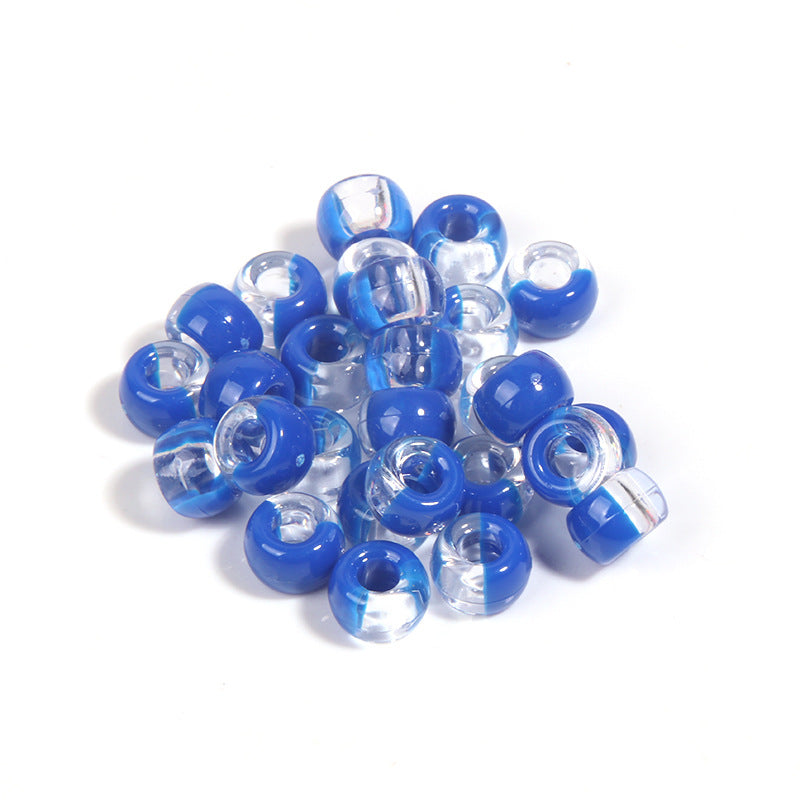Clear Two-color Pony Beads 9mm Translucent Mixed Colors 200pcs 14
