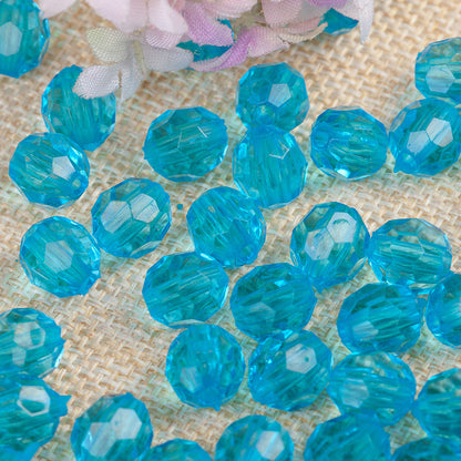 Faceted Clear Bubblegum Beads 20mm Translucent Chunky Acrylic 110pcs 11