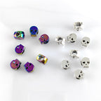 Skull Metal Beads 10mm Colorful Large Hole Zinc Alloy 50pcs
