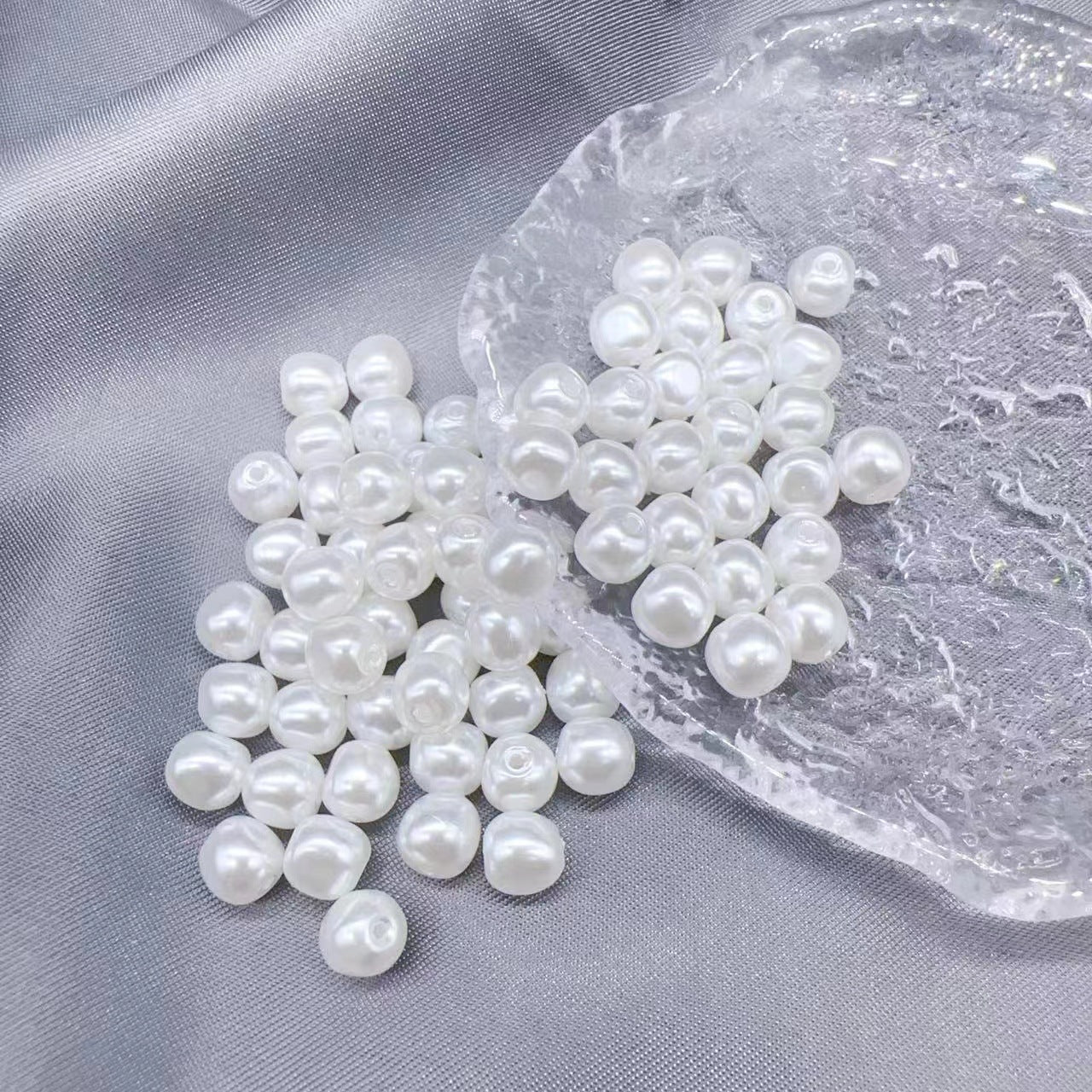 Imitation Baroque Pearl Acrylic Beads Irregular Shape ABS Plastic 100pcs 12