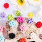 Glossy Hollow Waxberry Resin Beads 16mm Mixed Colors 20pcs 3