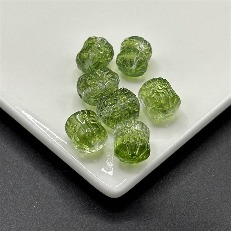 Electroplated Transparent Glass Beads 12mm Etched Rainbow Pattern 100pcs 13