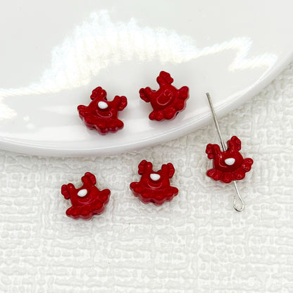 Baking Painted Dress Metal Beads 12mm Colorful Glossy Alloy 10pcs 16