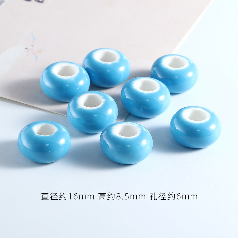 Ceramic Round Spacer Beads 16mm Solid Color 20pcs 12