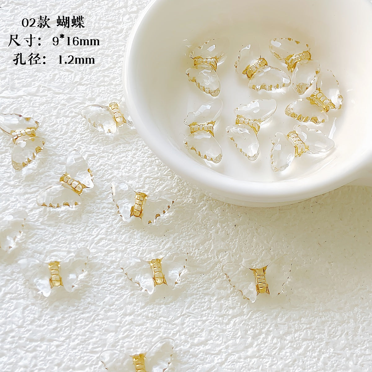 Vintage Flower Oval Acrylic Beads Transparent Gold Accents 1pc 4