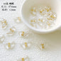 Vintage Flower Oval Acrylic Beads Transparent Gold Accents 1pc 4