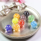 Lampwork Glass Beads Round 14mm Two-Tone Spiral Pattern 10pcs 4