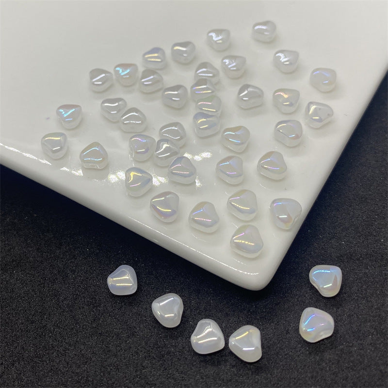Czech Glass Beads Small Heart 6mm Peach Color 100pcs 27