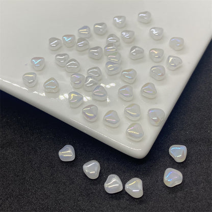 Czech Glass Beads Small Heart 6mm Peach Color 100pcs 27