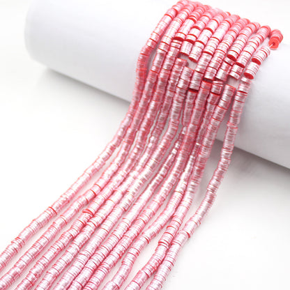 Pearly Lustre Flat Disc Clay Beads 6mm Colorful Pastel 10strands 15
