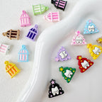 Christmas Tree and Birdcage Metal Beads 13-16mm Baking Painted 10pcs 2