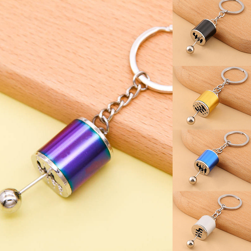 Vintage Car Shifter Keychain Zinc Alloy Movable Stick Shift Charm