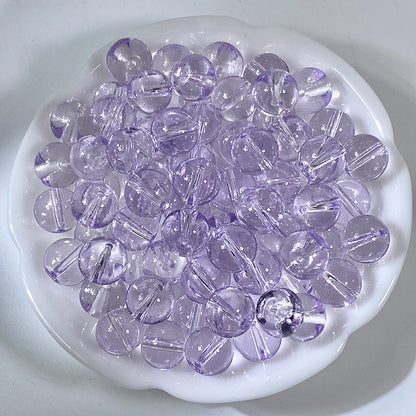 Transparent Glass Beads 10mm Soft Pastel Glossy Finish 100pcs 10