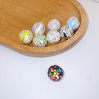 Natural Shell Embeded Rhinestone Bubblegum Ball Rhinestone Beads 16mm 10pcs