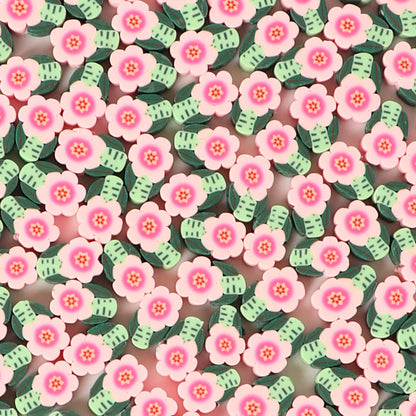 Flower Clay Beads 11mm Colored Pastel Polymer 100pcs 7
