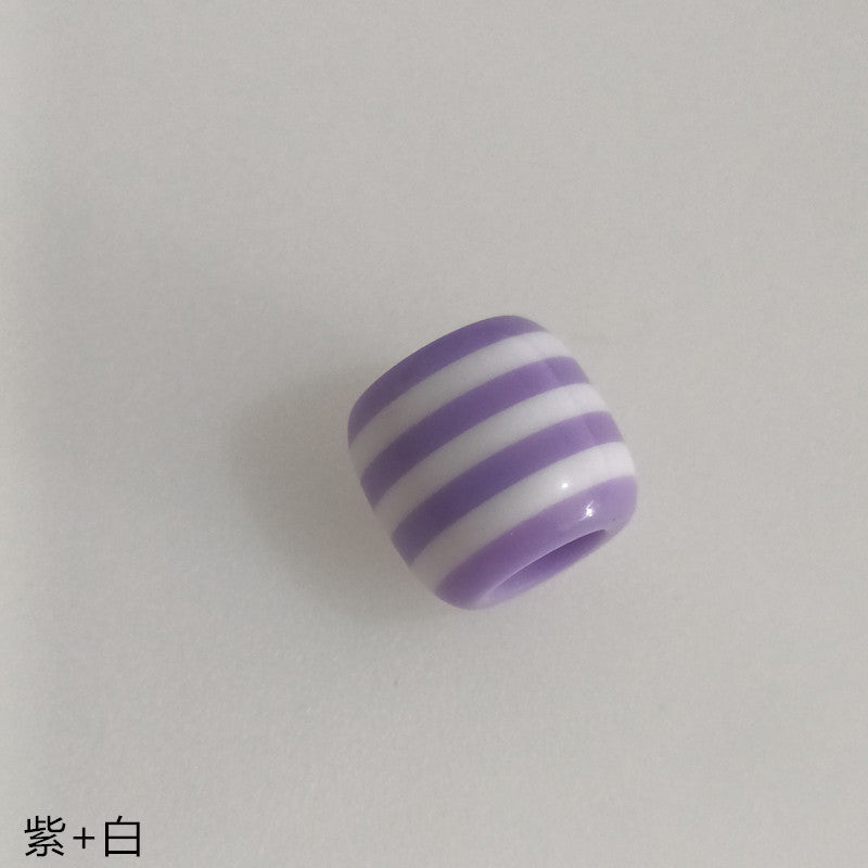 Striped Resin Beads 12mm Large Hole Multicolor Chunky 100pcs 9