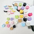 Baking Painted Cheese Animal Metal Beads Whimsical Pastel Colors 20pcs 3