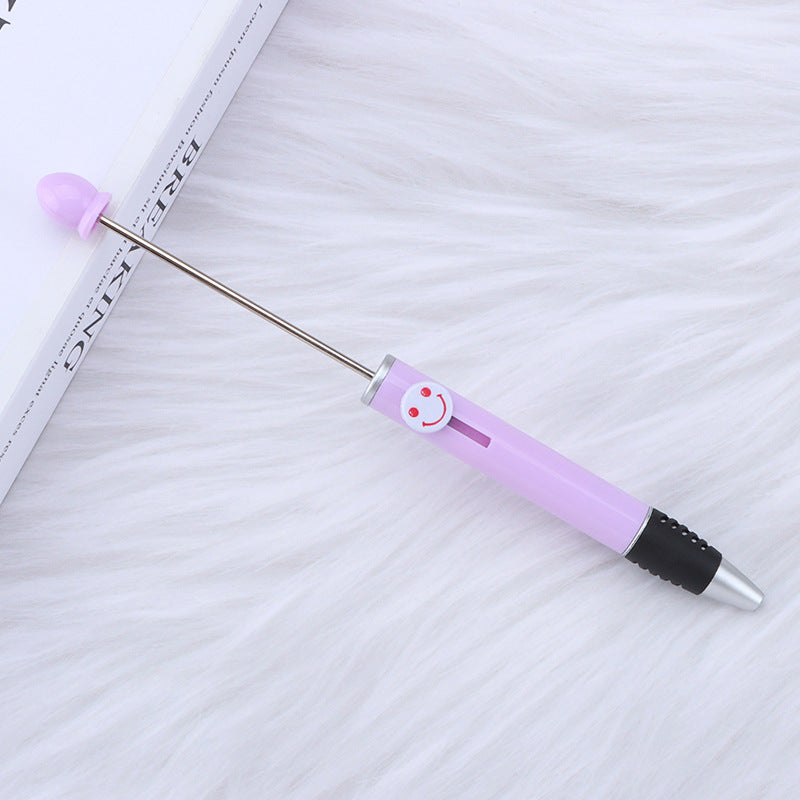 Beadable Pen Plastic Colorful Heart Top Black Ink 150mm 17