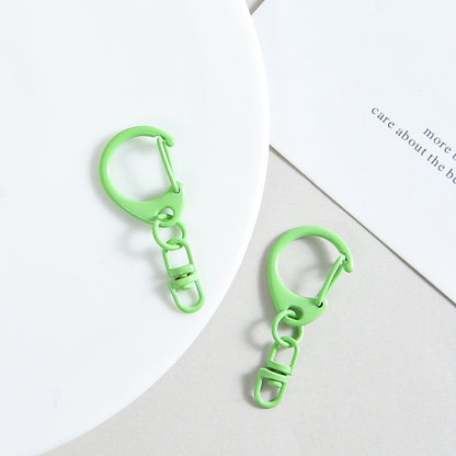 Zinc Alloy D Shaped Colorful Buckle Keychain Clasps 20pcs 38mm 11