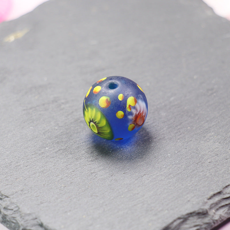 Vintage Phoenix Eye Lampwork Glass Beads 20mm Round 10pcs 18