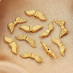Stainless Steel Wings Metal Beads 18mm Color Retaining 5pcs 3