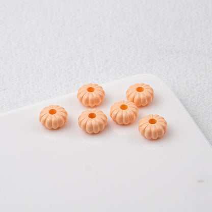 Acrylic Pumpkin Spacer Beads 8mm Striped 50pcs 18