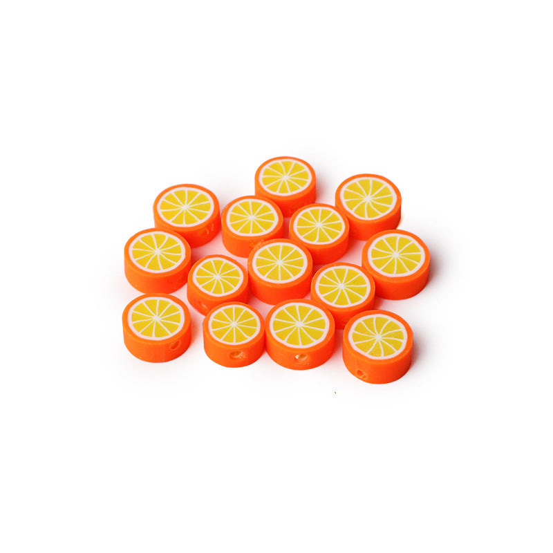 Flat Clay Beads 10mm Colorful Grapefruit Polymer 100pcs 6