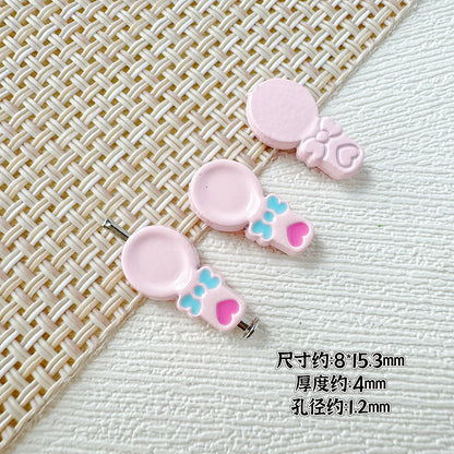 Spoon and Flower Metal Beads 15mm and 9mm Baking Painted 20pcs 7