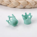 Painted Crown Acrylic Beads 12mm 14mm Hole Vibrant Pastel Colors 100pcs 3