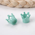 Painted Crown Acrylic Beads 12mm 14mm Hole Vibrant Pastel Colors 100pcs 3