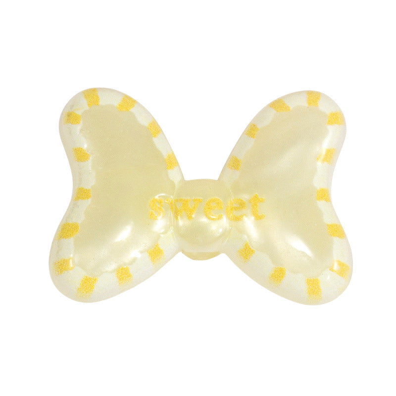 Sweet Polka Dotted Bow Acrylic Beads 29mm Colorful Mixed 10pcs 24