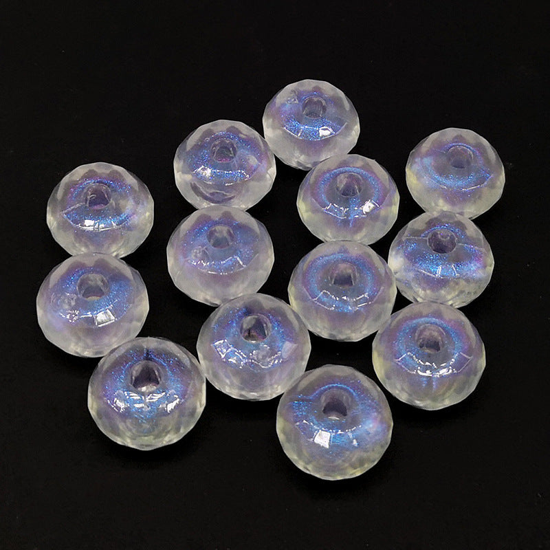 Transparent Aurora Laser Acrylic Beads Iridescent Mixed Shapes 2pcs 48