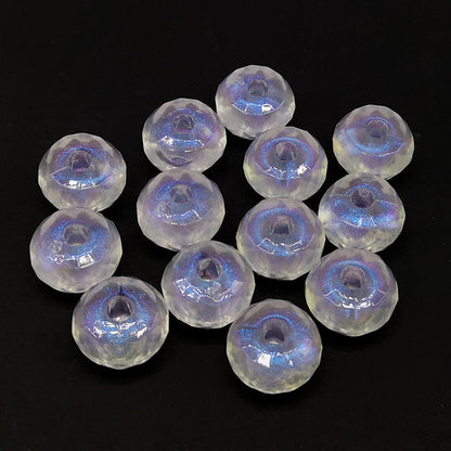 Transparent Aurora Laser Acrylic Beads Iridescent Mixed Shapes 2pcs 48