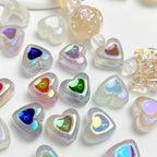 Glow Heart Acrylic Beads 15mm Two-Color Glow In The Dark 50pcs