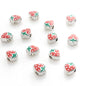 Strawberry Metal Beads 10mm Enamel Alloy Colorful 50pcs 7