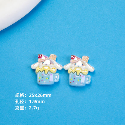 Plating Summer Sanrio Resin Beads Glossy Beverage Dessert 10pcs 13