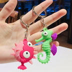 PVC Octopus Keychain Marine Animal Neon Tentacles Design 3