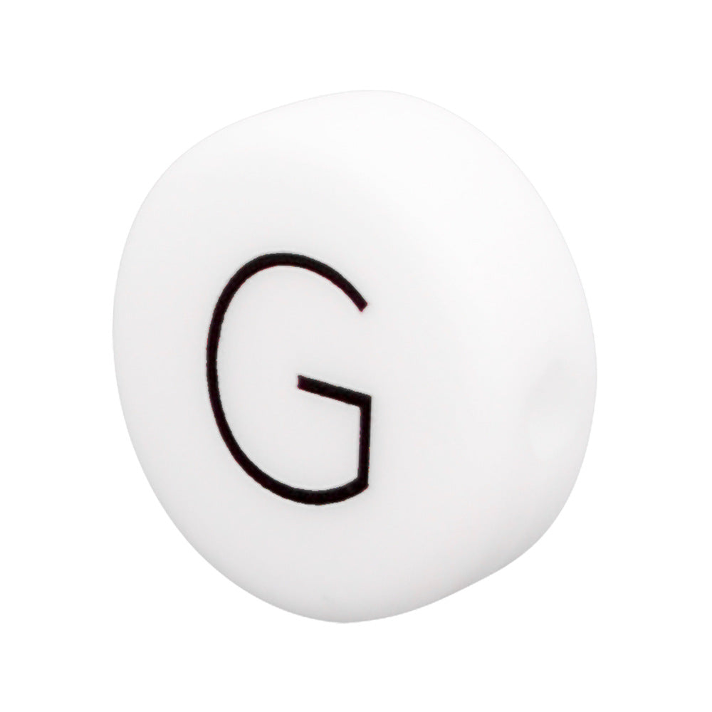 12mm Silicone Letter Beads Flat Round Alphabet Options 20pcs 11