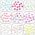 Transparent Chubby Five-Petal Flower Acrylic Beads 15mm Colorful 20pcs