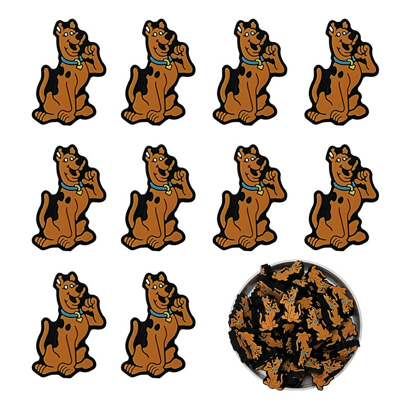 Silicone Focal Beads Scooby Doo Sitting Pose 20pcs 4