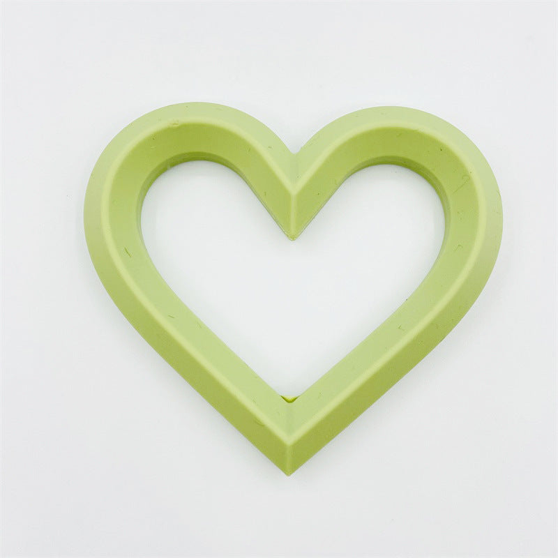 Heart 80mm Silicone Beads Solid Colors Matte Finish 3pcs 3