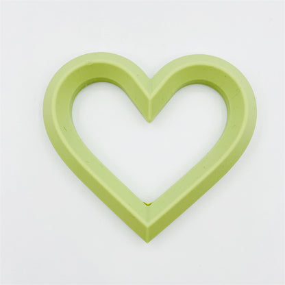 Heart 80mm Silicone Beads Solid Colors Matte Finish 3pcs 3