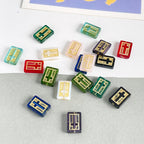 Vintage Cross Lampwork Glass Beads 17mm Gilded Rectangular 50pcs 2