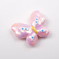 Colorful Plating Butterfly Acrylic Beads 29mm Mixed Smooth Faceted 10pcs 14