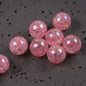 Plating Round Acrylic Beads 16mm AB Colored Crackle 100pcs 10