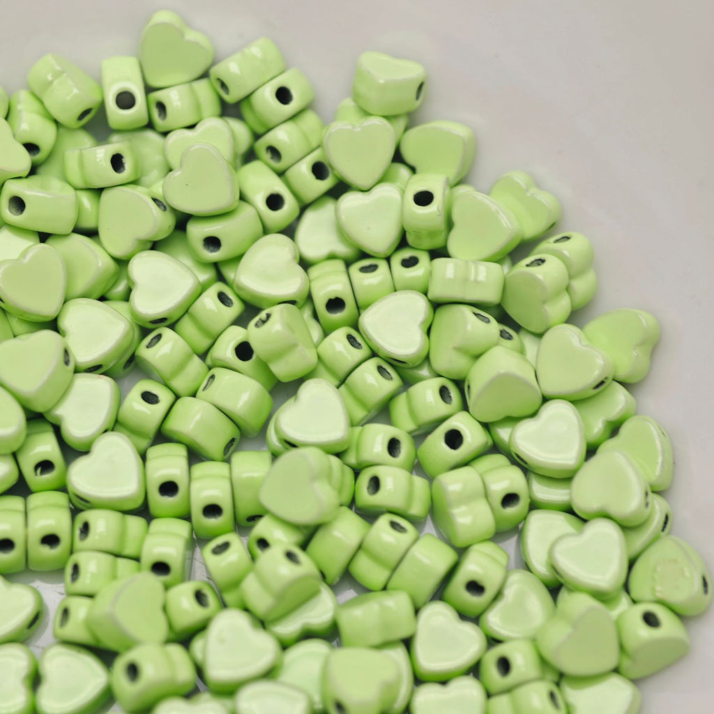 Heart Metal Beads 5mm Baking Painted Colorful Flat 50pcs 5
