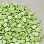 Heart Metal Beads 5mm Baking Painted Colorful Flat 50pcs 5