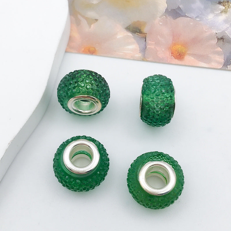Mixed Design Resin Spacer Beads Green Tone Bulk 40pcs 16
